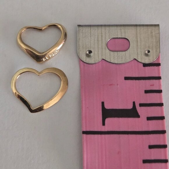 14K Yellow Gold Open Heart Pendants - Picture 3 of 6